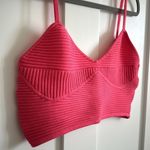 Aerie Women's L Texture Rib Knit Crop Top Hot Pink Corset Style TikTok Viral New Photo 1