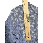 Saving Paige Floral Lace Pleated Midi‎ Dress Women's Size S Blue Modest Dainty Photo 9