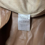 Camel Brown Pleather Shacket Photo 3