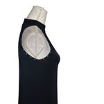 Chico's Travelers By Grommet Maxi Dress Turtle Neck Gold Studs Side Slit US M Photo 6