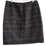 Brooks Brothers Women's A-Line Tweed Skirt Black Size 12 Knee Length Photo 1