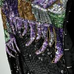 Vintage Stenay Evening Jacket Silk Beaded Sequin 1980's Party Cocktail Black 2X Photo 2