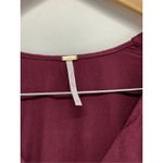Free People  Cropped Top V Neck Size‎ Small Burgundy Bell Sleeve Pullover Style Photo 6