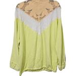 Free People Isla Quarter Zip Sweatshirt Womens Size XS Oversized Lace Yoke Boho Photo 3
