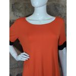 Sarin‎ Mathews Top Orange Black Short Sleeve Round Neck Woman's Size Medium Photo 2