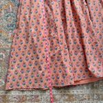 Marea Colette Coral Multi Floral Short Puff Sleeves Cottagecore Midi Dress Large Pink Photo 5