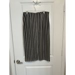 Loft  Black Cream Striped Textured Sleeveless Top & Midi Skirt Matching Set 10 M Photo 4