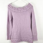 Marciano Lilac Lambs Wool Angora Rabbit Hair Blend Metallic Knit Sweater Medium Photo 1