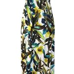 New York & Company Teal White Lime Tropical Print Stretch Maxi Dress Size XS Yellow Photo 7