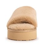 NEW Muk Luks Kirstey Faux Fur Slide Platform Slides in Irish Cream Size Medium Photo 4
