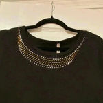 White Stag  Black Cotton Long Sleeve Crew Neck Pullover Bedazzled Orange Size XL Photo 5