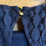 Xhilaration  High Low Sleeveless Navy Lace Dress with Thin Brown Waist‎ Belt Photo 7