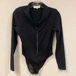 Cache  Vintage Rhinestone Zip Up Bodysuit Size Medium EUC Photo 0