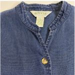 Orvis Sporting Traditions Lyocell/Cotton Indigo Womens Top Size 8 Blade Collar Photo 4