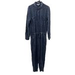 Young Fabulous and Broke Everest Twill Navy Blue Long Sleeve Tie Front Jumpsuit L Photo 2