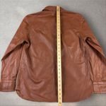 Rag and Bone  Jack Leather Button‎ Down Shirt Blouse Shacket Cognac Sz S NWT $795 Photo 10