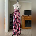 Mary square abstract print spaghetti dress size s racer back rainbow Stripped Pink Photo 1