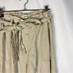 BLANK NYC  Sand Beige Wide Leg Linen Paperbag Tie Waist Pants M Photo 3