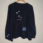 cj banks Vintage Butterfly Embroidered Cardigan Sweater Navy Blue Y2K Teacher Photo 7