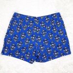 Madewell  Mid Rise Pleated Deck Shorts Blue Floral Size 2 Photo 1