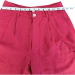 ONIA NWT Air Linen Pleated Trousers Size 2 | Dark Red Wide Leg High Rise Pants Photo 9