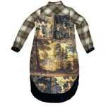 Soft Surroundings  Vintage Inspired Plaid Flannel Tapestry Shirt Dress Size XS Photo 11