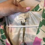 Moulinette Soeurs Green/Pink Leaf Floral Print Dress 100% silk exterior Photo 1