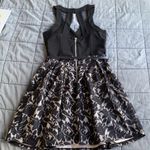 Crystal Doll  Black Lace Detail V-Neck Keyhole Back A-Line Dress Size 3 NWT #3208 Photo 3