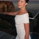 ZARA Sad maxi dress ruched stretch white wedding Elegant White One-Shoulder evening Photo 4