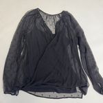 Ella Moss Black Chiffon Drapery Blouse Photo 8