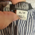 Allison Joy 100% cotton off the shoulder dress women’s size medium blue & white Photo 3