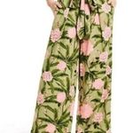 Agua Bendita  X Target Wide Leg Pants Peony Floral Tie Waist Linen Green Pink XXL Photo 0