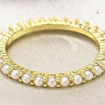 Dainty Micro Pearl Infinity Ring Gold Photo 0