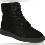 Vince NEW $350  Hayes 2 Black Suede Shearling Combat Boots 6.5 US Photo 0