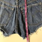 Levi's  501 Dark Medium Wash Blue Distressed Denim Cut-Off Shorts EUC Size 25 Photo 7