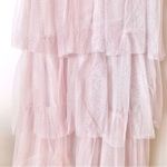 Arula Pink & Silver Speckled Glitter Halted Tulle Tiered Maxi Dress. Photo 4