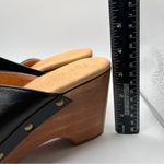 NWOB Anthropologie five world Cordani Zorba heels wedge wooden SZ 10 mule black Photo 2