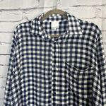 Skylar + Madison Blue White Checkered Button-Up Shirt Women M Casual Minimalist Photo 4