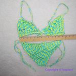NEW It’s Now Cool‎ x Free People checkered wave lime green blue bikini set Photo 6