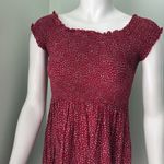 Brandy Melville  Caley smocked off the shoulder red floral dress Photo 7