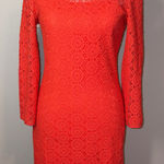 Lilly Pulitzer crochet Lace Boat Neck Long Sleeve Shift Dress Women's Small Photo 0