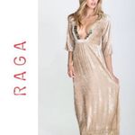 Raga  | Crushed Velvet Aphrodite Plunge Neckline Midi Dress Boho | S Photo 3