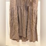 Adyson Parker Women's Linen Blend Tiered Ruffle Pockets Midi Dress Brown Size M Photo 8