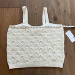 JustFab  Knit Tank Top Creamy White Color With Bow Design NWT Size 1X Photo 7