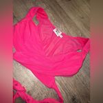 Princess Polly Hot pink mesh crop top with tie back Photo 1