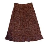 $295 New APC 38 4/6 Skirt Midi Adena A.P.C. Leopard Print Maroon Flare Animal Red Photo 2