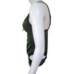 Green Striped Velvet & Black Lace Bodysuit (M) Size M Photo 2
