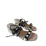 Steven New York Byrin Heeled Sandal Size 6 Black Wraparound Block Heel Studded Photo 2