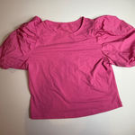 New Day Womens Top Size Small Pink Puff Short Sleeve Crew Neck T Photo 0