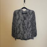 Alice + Olivia Alice‎ + Olivia Willa Cutout Blouson Sleeve Top White Black Size Medium Photo 1